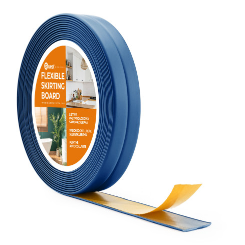 Plinta moale autoadezivă moale 10x10mm pentru bucătărie și baie Bandă de etanșare a îmbinărilor din PVC albastru 5m