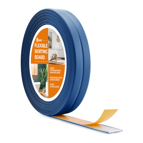 Bandă de montaj și finisare autoadezivă din PVC pe bandă de spumă 10/10, albastru, 5 m